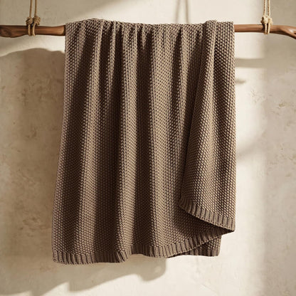 EverGrace Organic Cotton Chunky Knit Throw Blanket, Multiple Colors 60 x 80