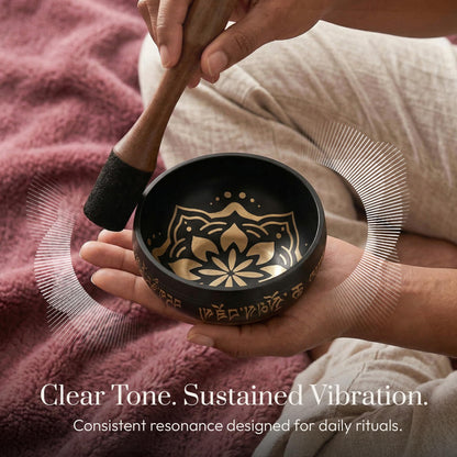 Silent Mind Tibetan Singing Bowl Set – Easy to Play & Beginner Friendly Meditation Bowl