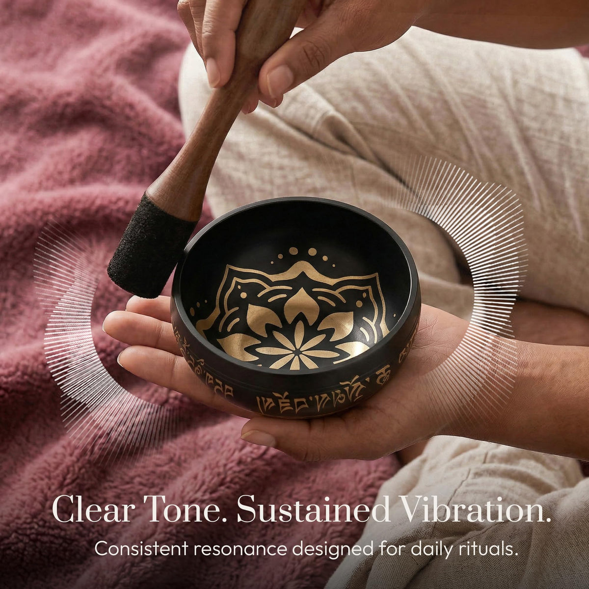 Silent Mind Tibetan Singing Bowl Set – Easy to Play & Beginner Friendly Meditation Bowl