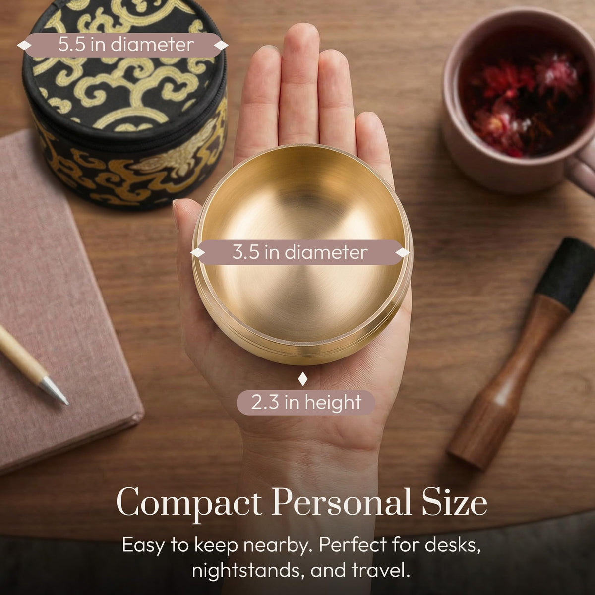 Silent Mind Tibetan Singing Bowl Set – Easy to Play & Beginner Friendly Meditation Bowl