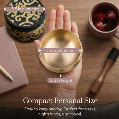 Silent Mind Tibetan Singing Bowl Set – Easy to Play & Beginner Friendly Meditation Bowl