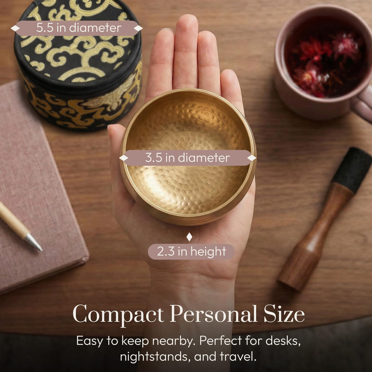 Silent Mind Tibetan Singing Bowl Set – Easy to Play & Beginner Friendly Meditation Bowl