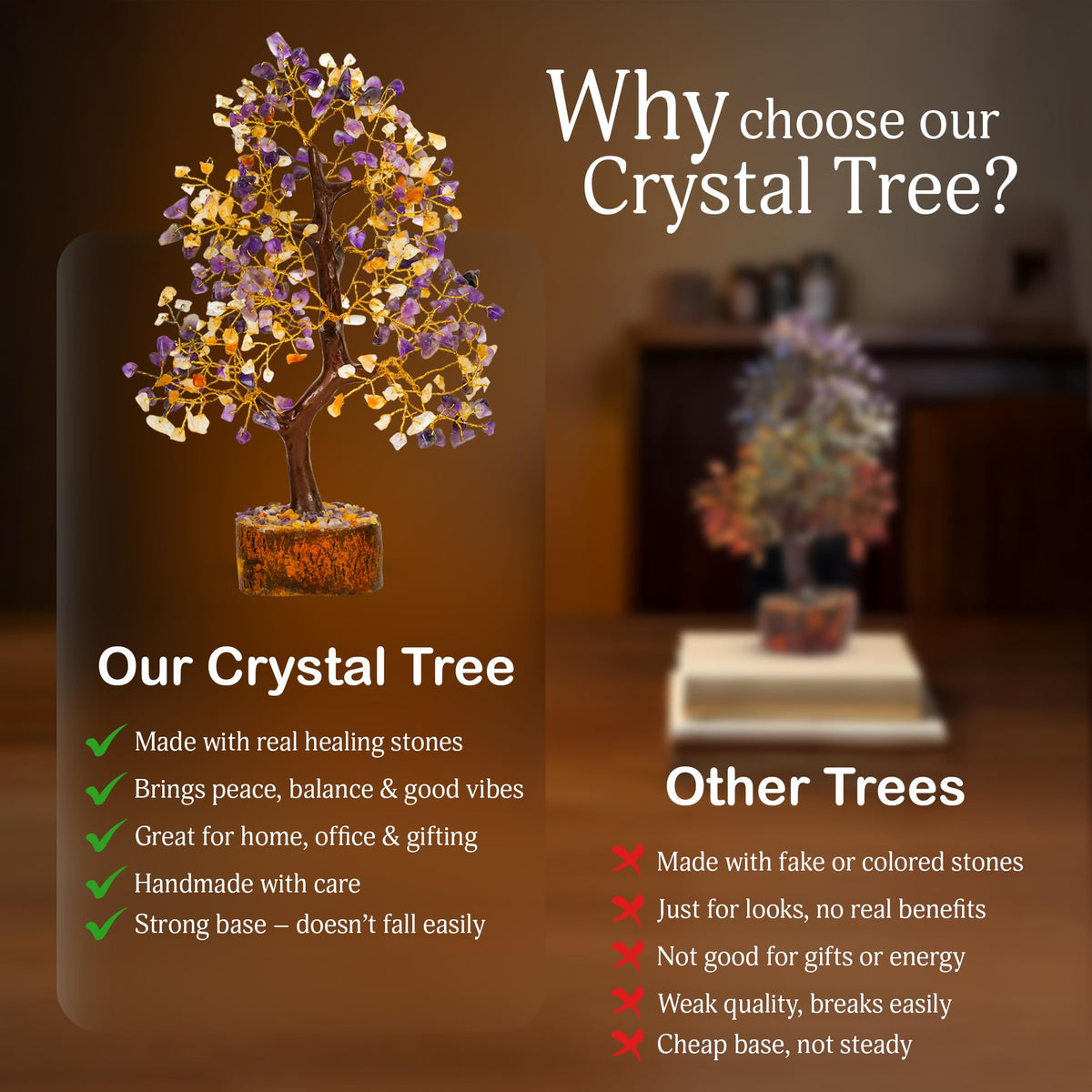 7 Chakra Tree of Life - Crystals and Healing Stones 1-in, Available in Multiple Options