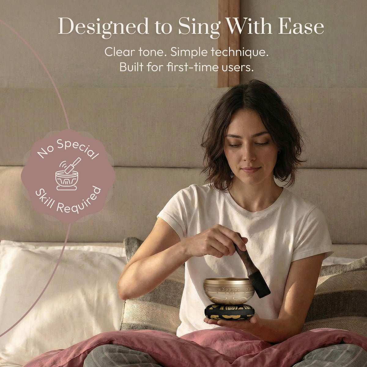 Silent Mind Tibetan Singing Bowl Set – Easy to Play & Beginner Friendly Meditation Bowl