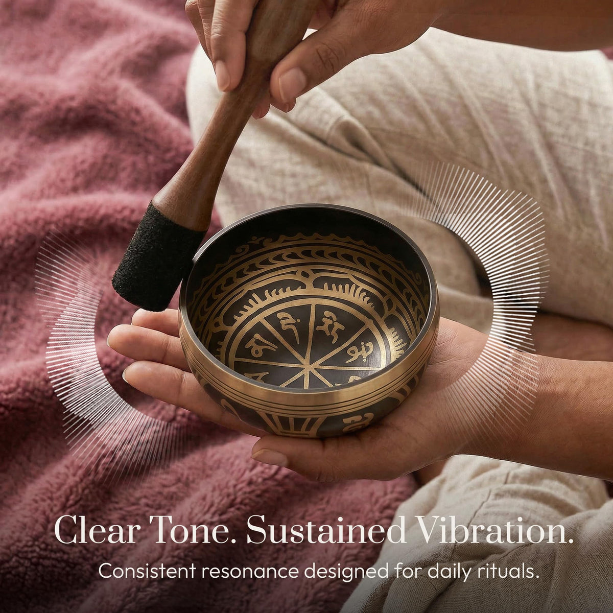 Silent Mind Tibetan Singing Bowl Set – Easy to Play & Beginner Friendly Meditation Bowl