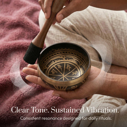 Silent Mind Tibetan Singing Bowl Set – Easy to Play & Beginner Friendly Meditation Bowl