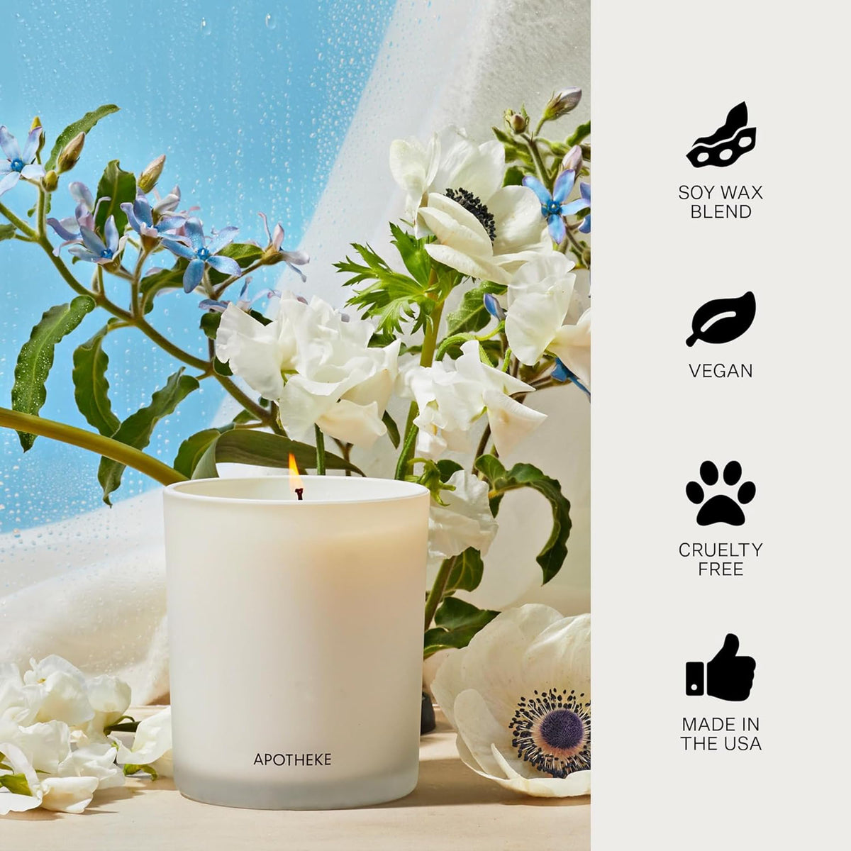Apotheke Signature Scented Candles for Home, Charcoal - 10.5 Oz