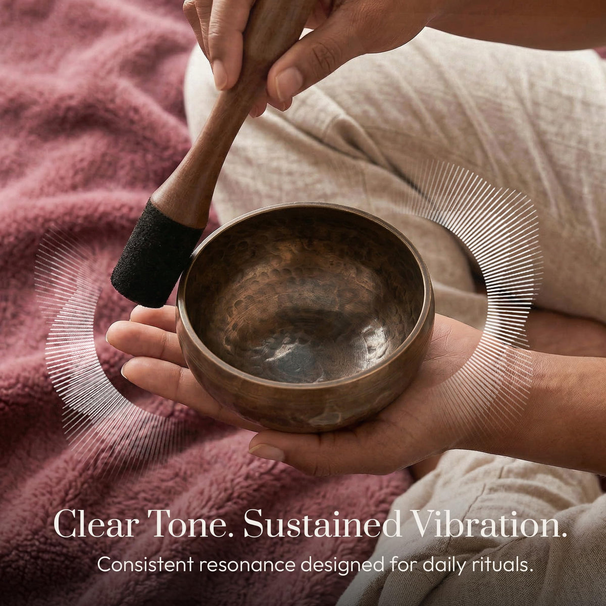 Silent Mind Tibetan Singing Bowl Set – Easy to Play & Beginner Friendly Meditation Bowl