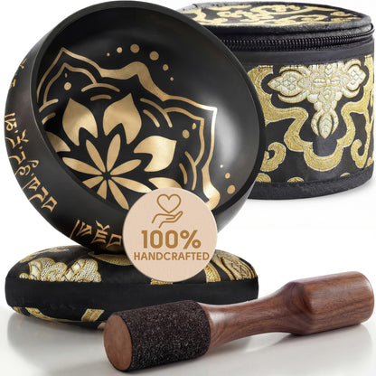 Silent Mind Tibetan Singing Bowl Set – Easy to Play & Beginner Friendly Meditation Bowl