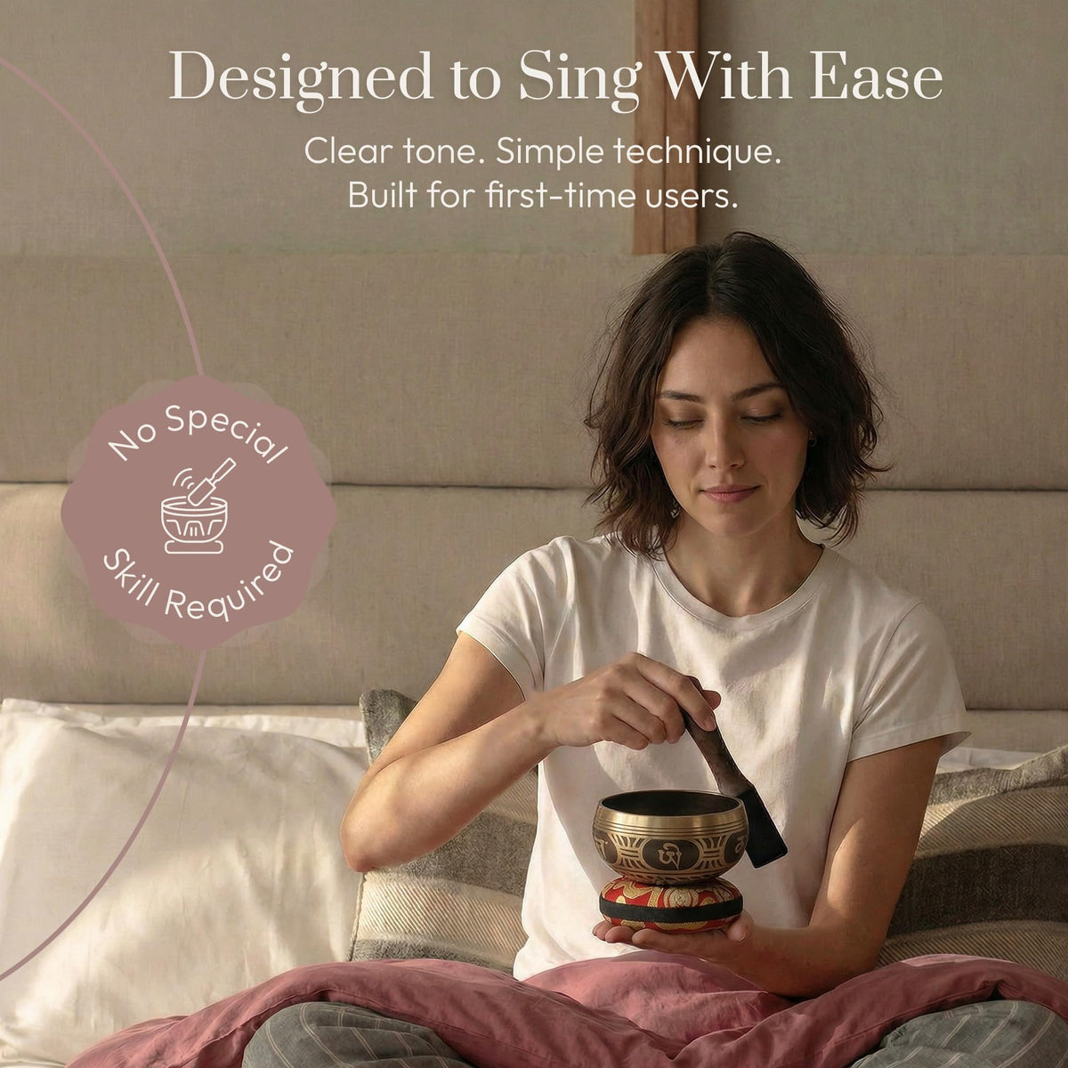 Silent Mind Tibetan Singing Bowl Set – Easy to Play & Beginner Friendly Meditation Bowl