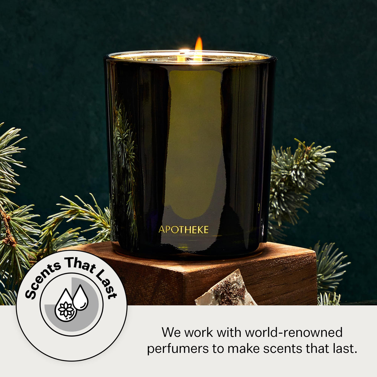 Apotheke Signature Scented Candles for Home, Charcoal - 10.5 Oz