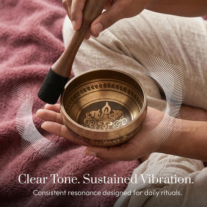 Silent Mind Tibetan Singing Bowl Set – Easy to Play & Beginner Friendly Meditation Bowl