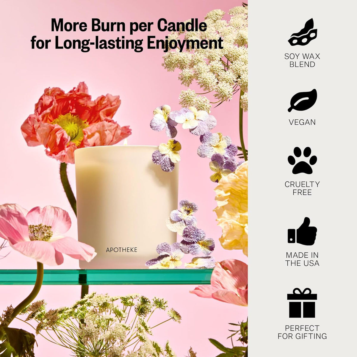 Apotheke Signature Scented Candles for Home, Charcoal - 10.5 Oz