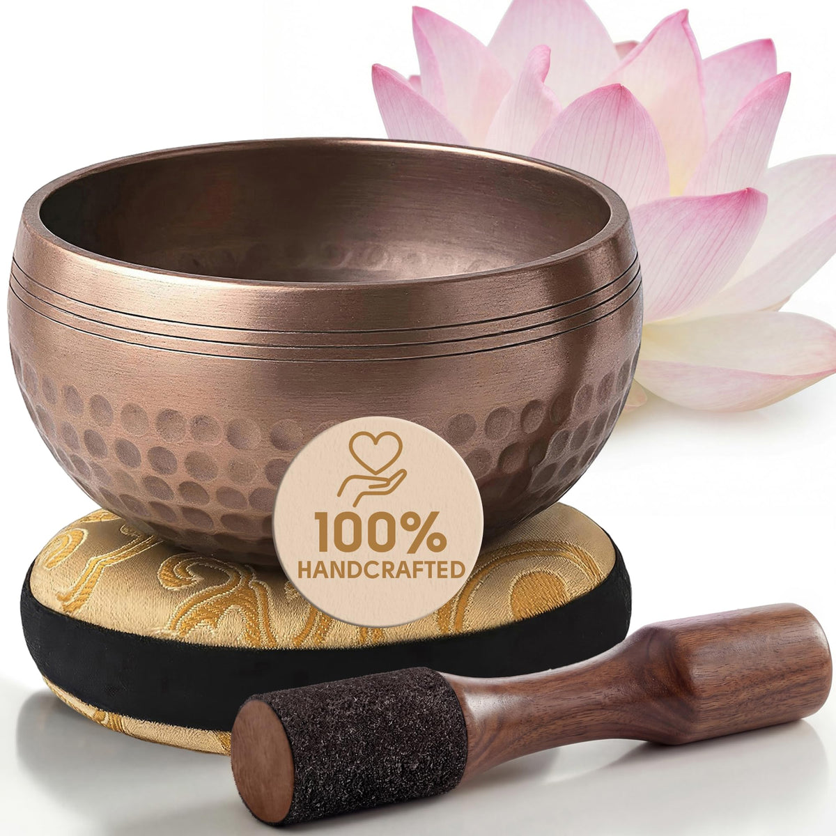 Silent Mind Tibetan Singing Bowl Set – Easy to Play & Beginner Friendly Meditation Bowl