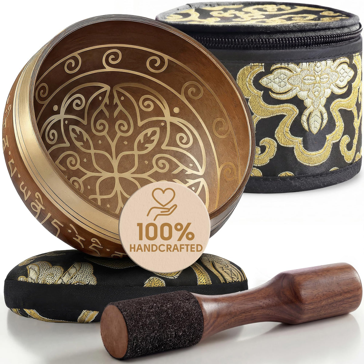 Silent Mind Tibetan Singing Bowl Set – Easy to Play & Beginner Friendly Meditation Bowl