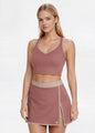 Trophy Yoga Contrast Cropped Sports Bra Made in USA