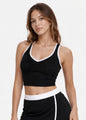 Trophy Yoga Contrast Cropped Sports Bra Made in USA