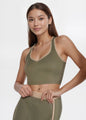 Trophy Yoga Contrast Cropped Sports Bra Made in USA