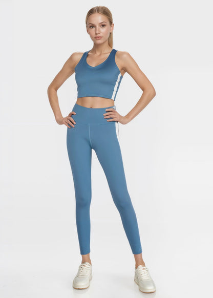 Trophy Yoga Side Split Crop Top – Four-Way Stretch, Made in USA