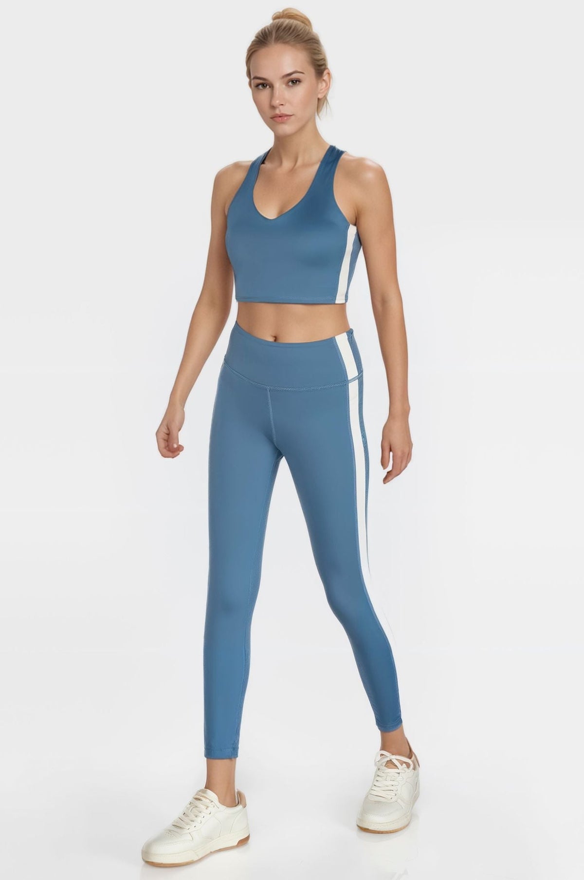 Trophy Yoga Side Split Crop Top – Four-Way Stretch, Made in USA