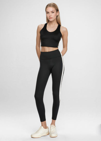 Trophy Yoga Side Split Crop Top – Four-Way Stretch, Made in USA