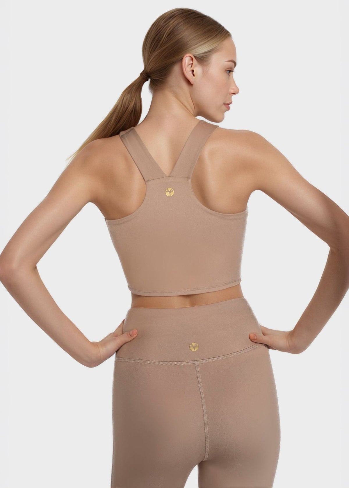 Trophy Yoga Side Split Crop Top – Four-Way Stretch, Made in USA