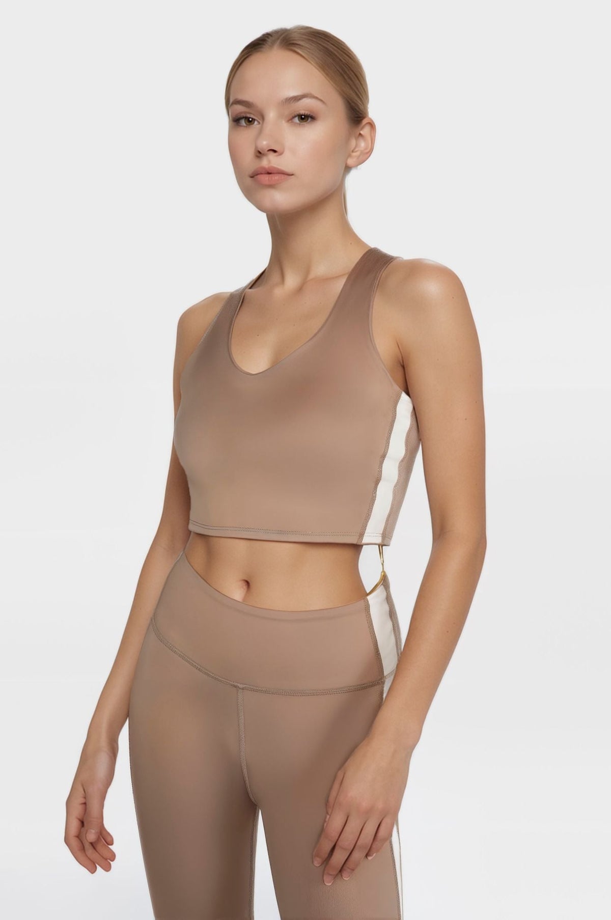 Trophy Yoga Side Split Crop Top – Four-Way Stretch, Made in USA