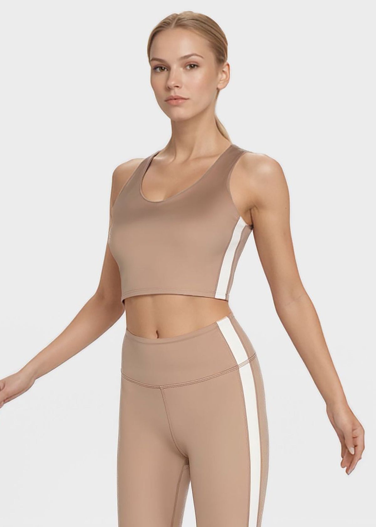 Trophy Yoga Side Split Crop Top – Four-Way Stretch, Made in USA