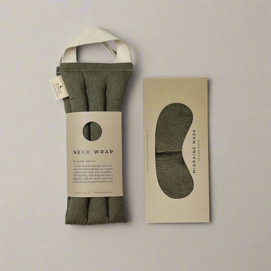 Slow North Eye Mask + Neck Wrap Bundle - Olive