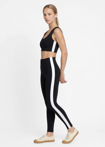 Trophy Yoga Side Split Crop Top – Four-Way Stretch, Made in USA