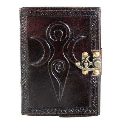 Triple Moon Goddess Leather Journal