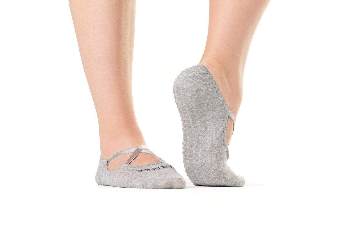 Non-Slip Cotton Pilates & Yoga Grip Sock 3-Pack (White, Pink, Gray)