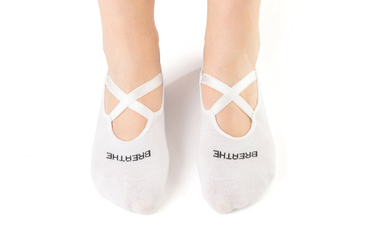Non-Slip Cotton Pilates & Yoga Grip Sock 3-Pack (White, Pink, Gray)
